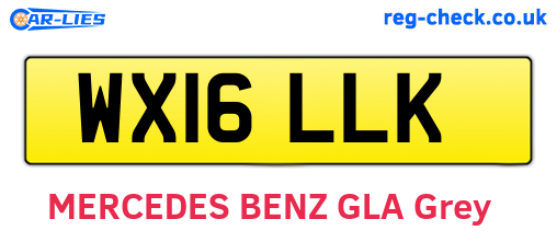 WX16LLK are the vehicle registration plates.