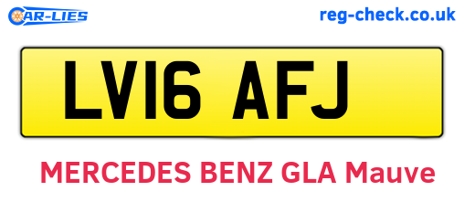 LV16AFJ are the vehicle registration plates.