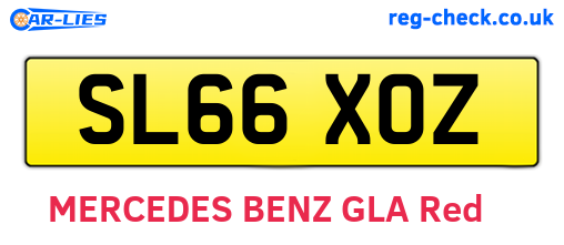 SL66XOZ are the vehicle registration plates.