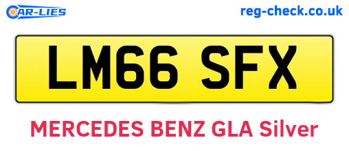 LM66SFX are the vehicle registration plates.