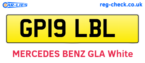 GP19LBL are the vehicle registration plates.