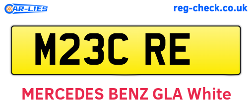 M23CRE are the vehicle registration plates.