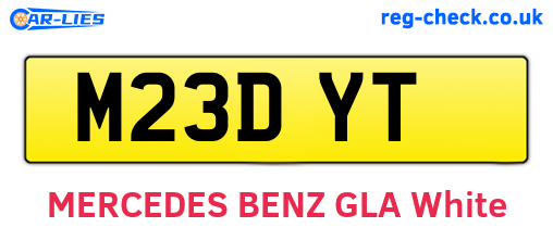 M23DYT are the vehicle registration plates.