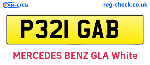 P321GAB are the vehicle registration plates.