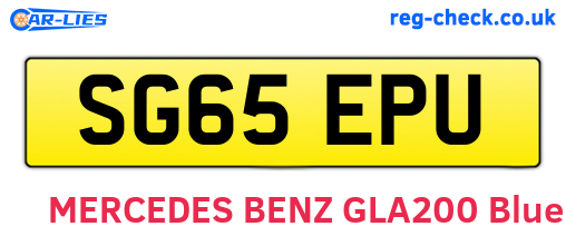 SG65EPU are the vehicle registration plates.