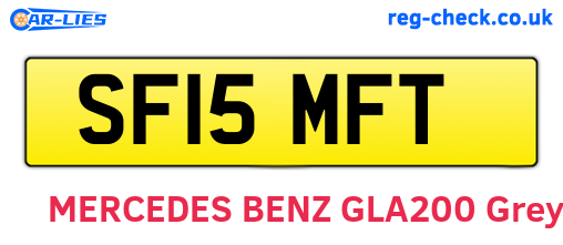 SF15MFT are the vehicle registration plates.