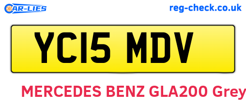 YC15MDV are the vehicle registration plates.