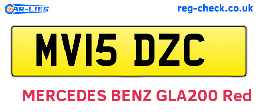 MV15DZC are the vehicle registration plates.