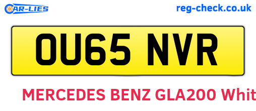 OU65NVR are the vehicle registration plates.