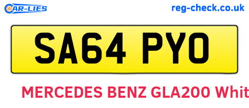 SA64PYO are the vehicle registration plates.