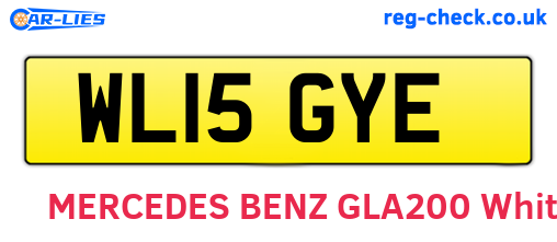 WL15GYE are the vehicle registration plates.