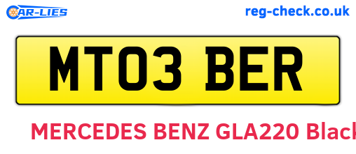 MT03BER are the vehicle registration plates.