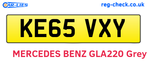 KE65VXY are the vehicle registration plates.