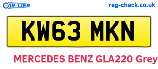 KW63MKN are the vehicle registration plates.