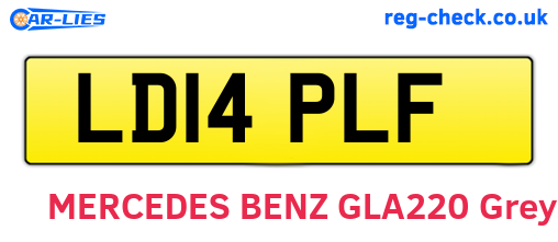 LD14PLF are the vehicle registration plates.