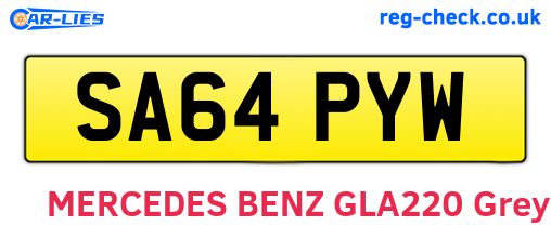 SA64PYW are the vehicle registration plates.