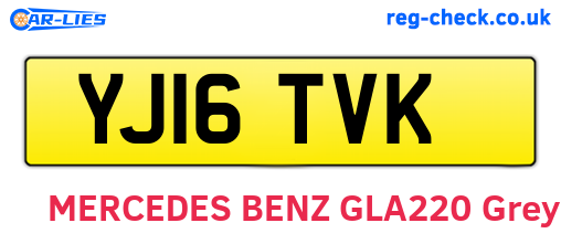 YJ16TVK are the vehicle registration plates.