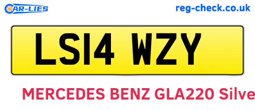 LS14WZY are the vehicle registration plates.