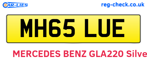 MH65LUE are the vehicle registration plates.
