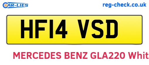 HF14VSD are the vehicle registration plates.