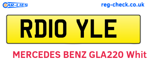 RD10YLE are the vehicle registration plates.
