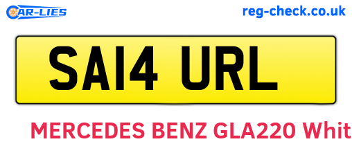 SA14URL are the vehicle registration plates.