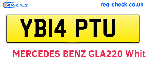 YB14PTU are the vehicle registration plates.