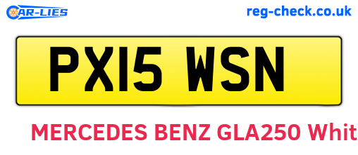 PX15WSN are the vehicle registration plates.