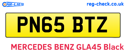 PN65BTZ are the vehicle registration plates.