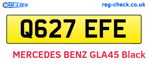 Q627EFE are the vehicle registration plates.