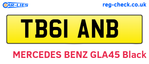 TB61ANB are the vehicle registration plates.