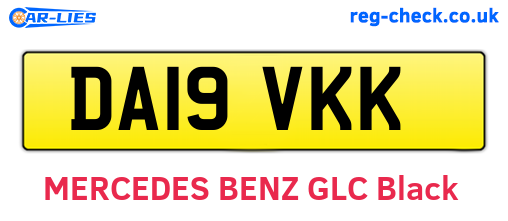 DA19VKK are the vehicle registration plates.