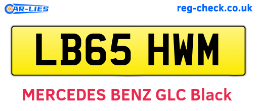 LB65HWM are the vehicle registration plates.