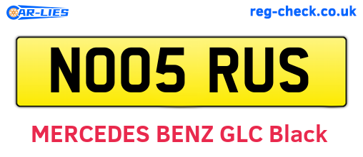 NO05RUS are the vehicle registration plates.