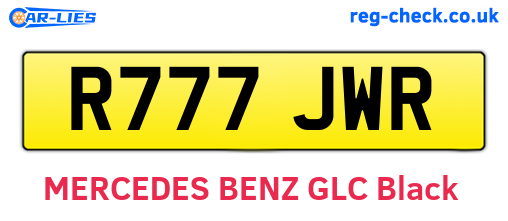 R777JWR are the vehicle registration plates.