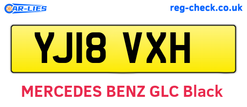 YJ18VXH are the vehicle registration plates.