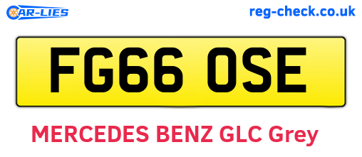 FG66OSE are the vehicle registration plates.