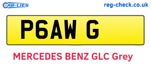 P6AWG are the vehicle registration plates.