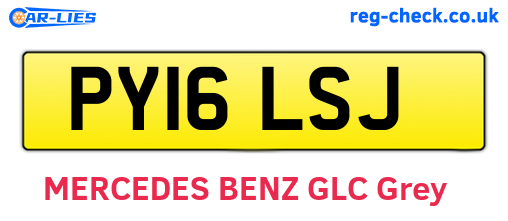 PY16LSJ are the vehicle registration plates.