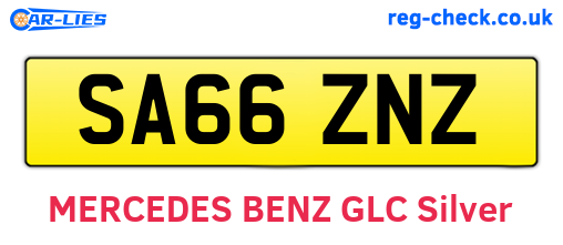 SA66ZNZ are the vehicle registration plates.