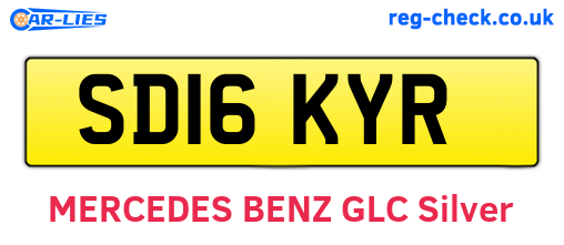 SD16KYR are the vehicle registration plates.