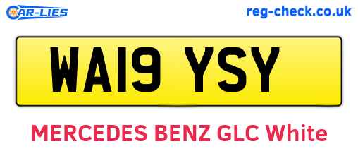 WA19YSY are the vehicle registration plates.