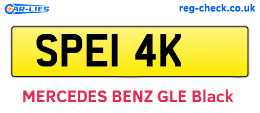 SPE14K are the vehicle registration plates.
