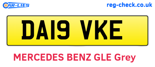 DA19VKE are the vehicle registration plates.