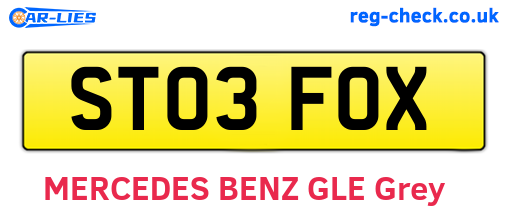 ST03FOX are the vehicle registration plates.