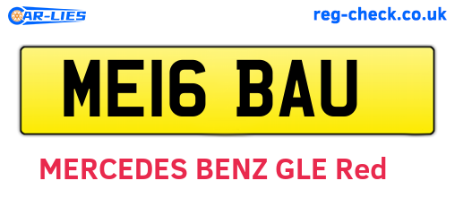 ME16BAU are the vehicle registration plates.