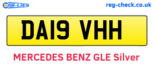 DA19VHH are the vehicle registration plates.