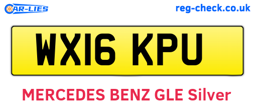 WX16KPU are the vehicle registration plates.