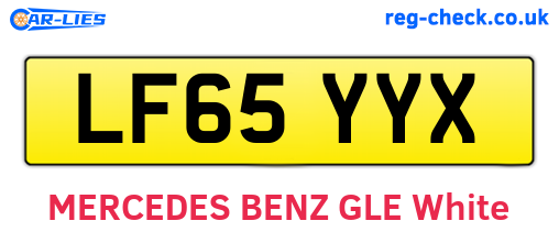 LF65YYX are the vehicle registration plates.