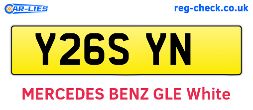 Y26SYN are the vehicle registration plates.